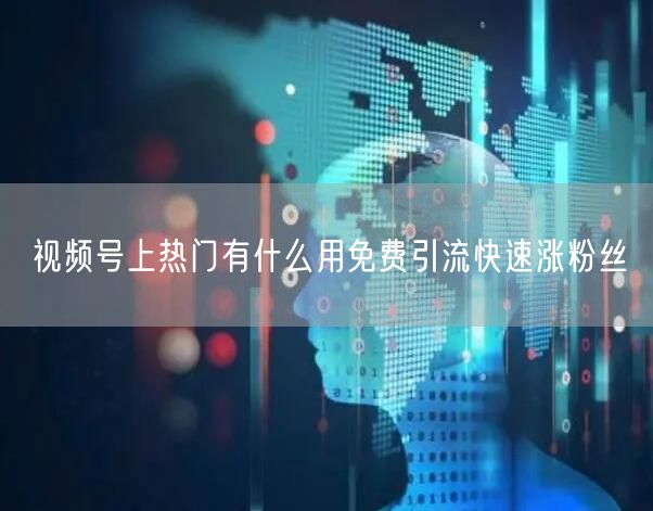 视频号上热门有什么用免费引流快速涨粉丝