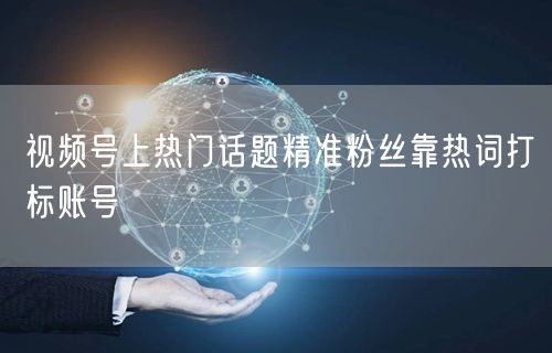 视频号上热门话题精准粉丝靠热词打标账号