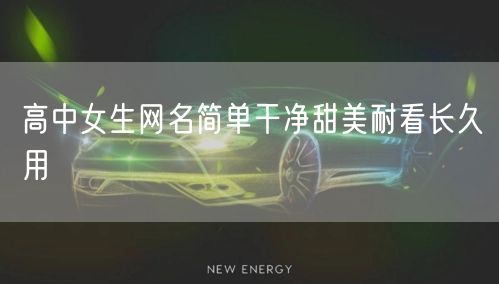 高中女生网名简单干净甜美耐看长久用