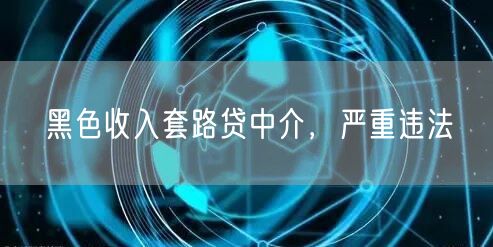 黑色收入套路贷中介，严重违法