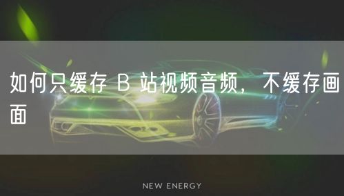 如何只缓存 B 站视频音频，不缓存画面