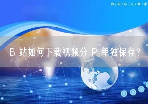 B 站如何下载视频分 P 单独保存？