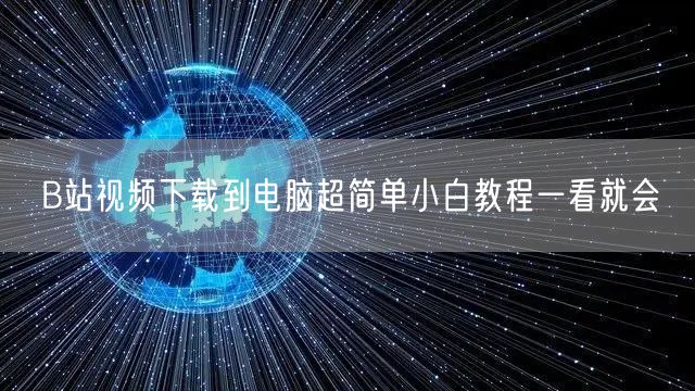 B站视频下载到电脑超简单小白教程一看就会
