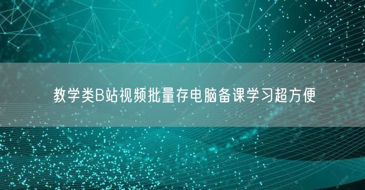 教学类B站视频批量存电脑备课学习超方便